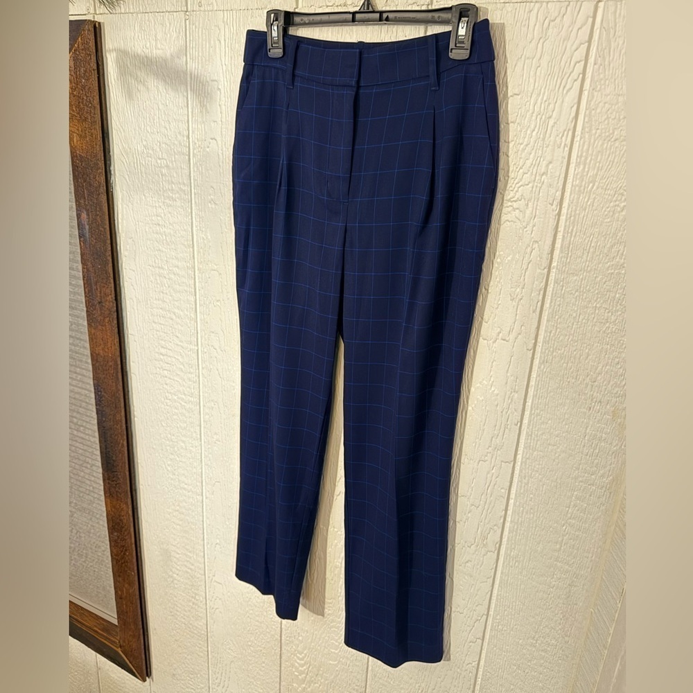 Nine West straight leg pleated plaid trousers 6 - Picture 8 of 8